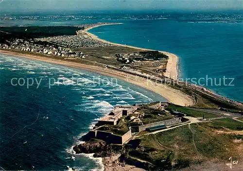 AK / Ansichtskarte Presqu_Ile_de_Quiberon Fort et l isthme de Penthievre vue aerienne Presqu_Ile_de_Quiberon