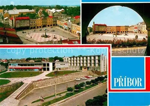 AK / Ansichtskarte Pribor_Freiberg_Maehren Stadtzentrum Haeuser Renaissancestil Einkaufszentrum Pribor_Freiberg_Maehren