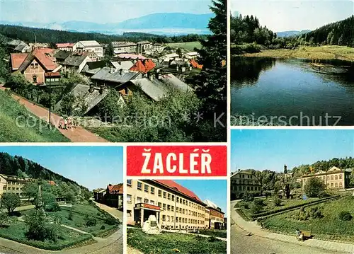 AK / Ansichtskarte Zacler Panorama Bergbaustadt Teilansichten Landschaftspanorama Zacler