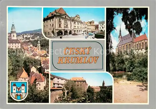 AK / Ansichtskarte Cesky_Krumlov Stadtpanorama Innenstadt Platz Stadtmauer Kirche Cesky Krumlov