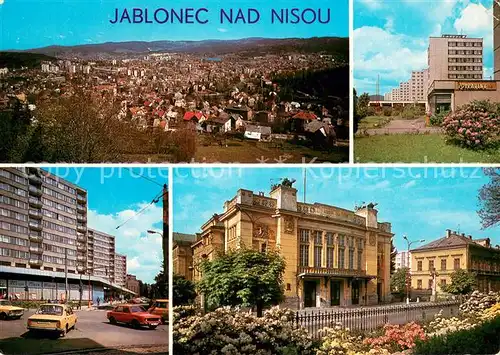 AK / Ansichtskarte Jablonec_nad_Nisou Stadtpanorama Stadtzentrum Theater Wohnsiedlung Jablonec_nad_Nisou