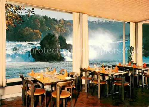 AK / Ansichtskarte Neuhausen_Rheinfall Schloessli Woerth Restaurant Blick auf den Wasserfall Neuhausen Rheinfall
