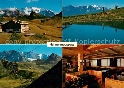 AK / Ansichtskarte Lenk_Simmental Berghotel Hahnenmoospass Bergsee Panorama Berner Alpen Lenk Simmental