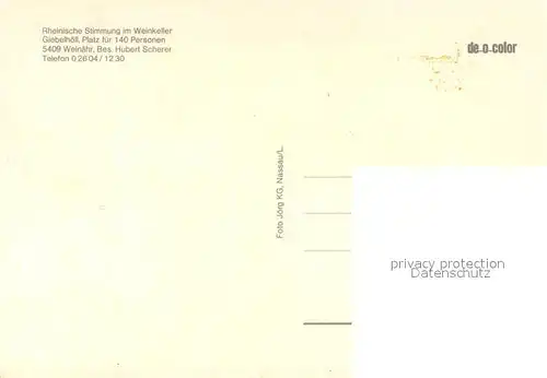 AK / Ansichtskarte Weinaehr Weinkeller Giebelhoell Gastraum Hausmusik Weinaehr
