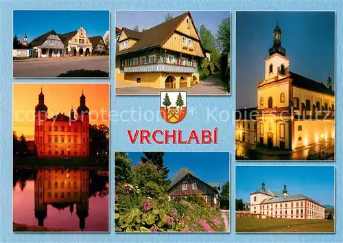 AK / Ansichtskarte Vrchlabi Teilansichten Kirche Schloss Abendstimmung Vrchlabi
