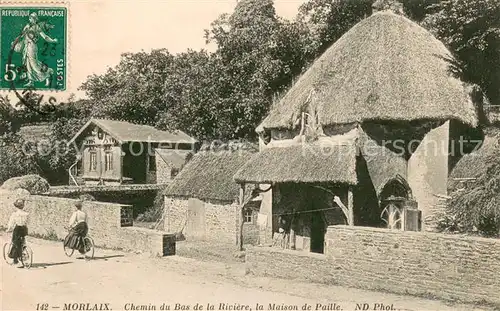 AK / Ansichtskarte Morlaix Chemin du Bas de la Rieviere la Maison de Paille Morlaix