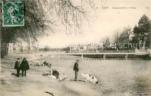 AK / Ansichtskarte Caen La passerelle et l Orne Caen