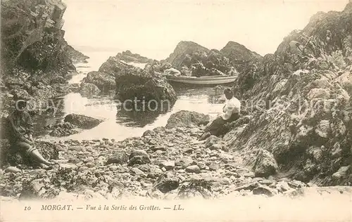 AK / Ansichtskarte Morgat Vue a la Sortie des Grottes Morgat