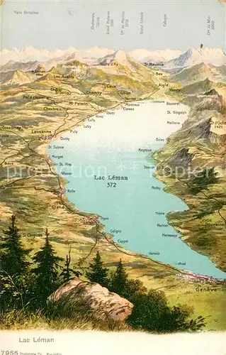 AK / Ansichtskarte Lac_Leman_Genfersee Panoramakarte Lac_Leman_Genfersee
