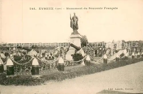 AK / Ansichtskarte Evreux Monument du Souvenir Francais Evreux