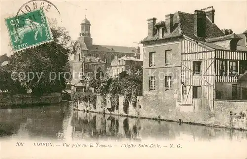 AK / Ansichtskarte Lisieux Vue prise sur la Touques LEglise Saint Desir Lisieux