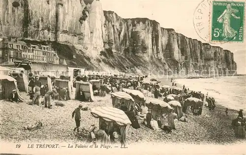 AK / Ansichtskarte Le_Treport La Falaise et la Plage Le_Treport