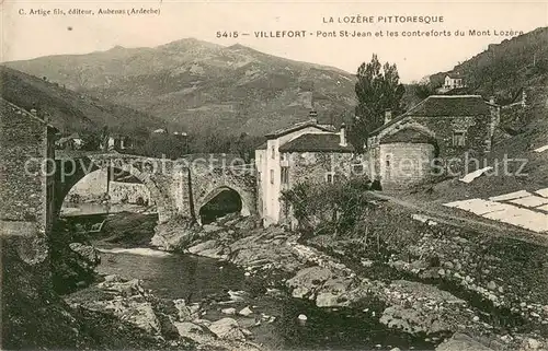 AK / Ansichtskarte Villefort_Lozere Pont St Jean et les contreforts du Mont Lozere Villefort_Lozere