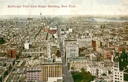 AK / Ansichtskarte New_York_City Birds eye View from Singer Building New_York_City