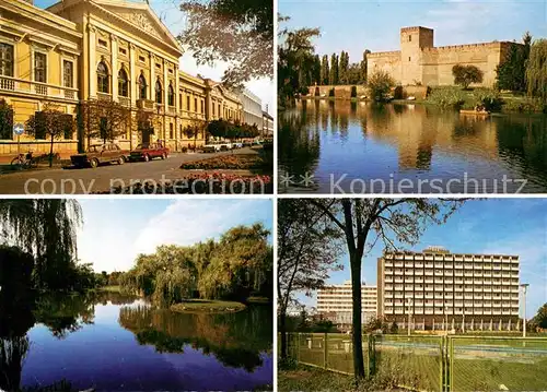 AK / Ansichtskarte Gyula Rathaus Burg See Wohnblocks Hochhaeuser Gyula