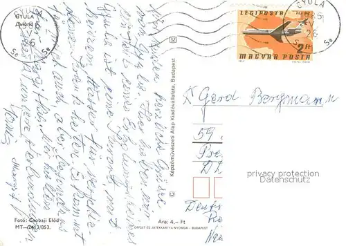 AK / Ansichtskarte Gyula Rathaus Burg See Wohnblocks Hochhaeuser Gyula