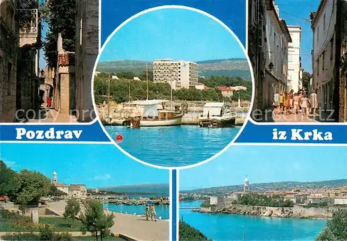 AK / Ansichtskarte Krk Teilansichten Kuestenort Uferpromenade Hafen Altstadt Krk