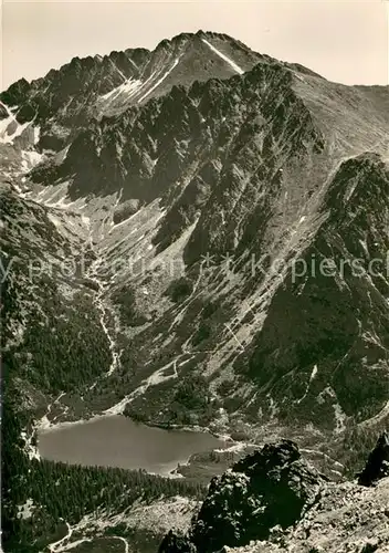 AK / Ansichtskarte Strbske_Pleso Bergwelt Hohe Tatra Blick zum Popradske pleso Bergsee Strbske_Pleso