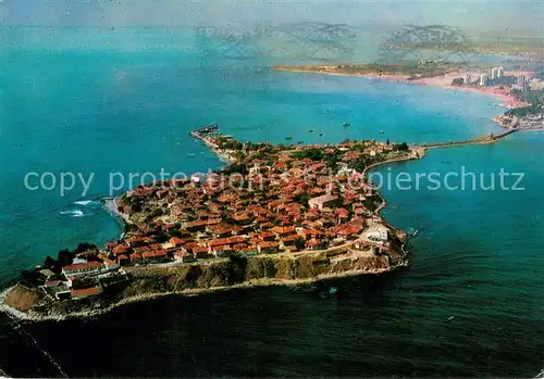 AK / Ansichtskarte Nessebyr_Nessebre_Nessebar Halbinsel Kuestenort am Schwarzen Meer Fliegeraufnahme 