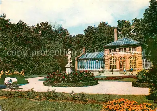 AK / Ansichtskarte Kalisz Palmiarnia w parku Palmenhaus im Park Denkmal Statue Kalisz