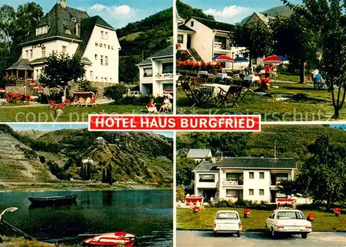 AK / Ansichtskarte Burgen_Mosel Hotel Haus Burgfried Garten Uferpartie an der Mosel Burgen Mosel