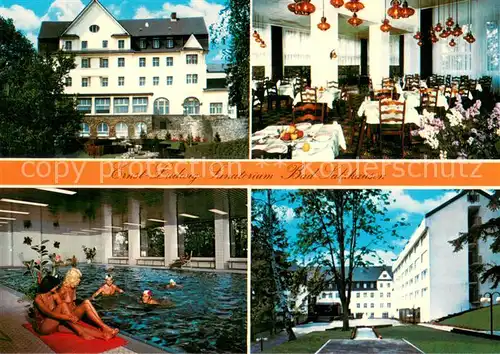 AK / Ansichtskarte Bad_Salzhausen Ernst Ludwig Sanatorium Restaurant Hallenbad Bad_Salzhausen
