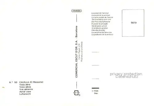 AK / Ansichtskarte Calella Fliegeraufnahme Calella