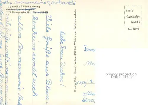 AK / Ansichtskarte Blankenheim_Ahr Jugendhof Finkenberg Cornely Karte Nr 12398 Blankenheim_Ahr