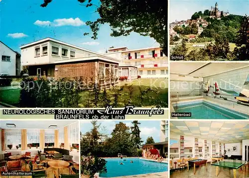AK / Ansichtskarte Braunfels Neurologisches Sanatorium Haus Braunfels Hallenbad Swimming Pool Tischtennis Schloss Braunfels