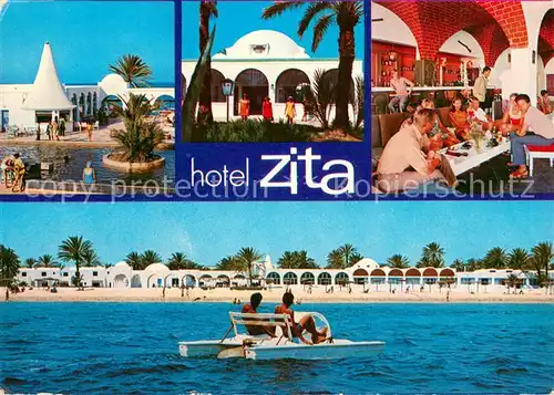 AK / Ansichtskarte Zarzis Hotel Zita Restaurant Swimming Pool Strand Tretboot Zarzis