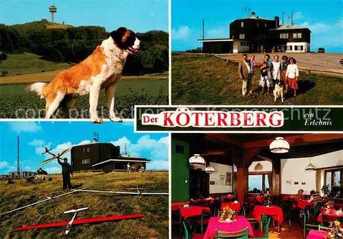 AK / Ansichtskarte Koeterberg Berghotel Gaststaette Modellflugzeuge Bernhardiner Hund Koeterberg
