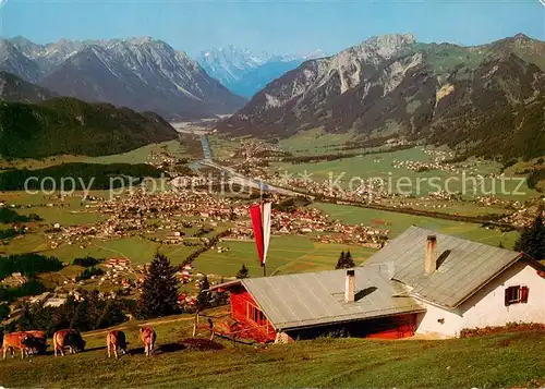 AK / Ansichtskarte Reutte_Tirol Duerrenberger Alpe Blick ins Tal Lechtaler Alpen und Hahnenkamm Reutte Tirol