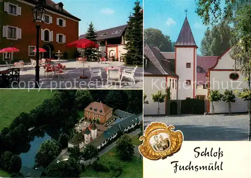 AK / Ansichtskarte Fuchsmuehl Schloss Teich Fliegeraufnahme Fuchsmuehl