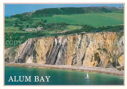 AK / Ansichtskarte Alum_Bay Standstone cliffs aerial view Alum_Bay