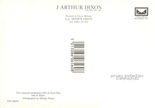 AK / Ansichtskarte Alum_Bay Standstone cliffs aerial view Alum_Bay