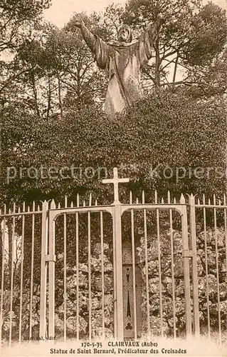AK / Ansichtskarte Clairvaux_Aube Statue de Saint Bernard Predicateur des Croisades Clairvaux_Aube