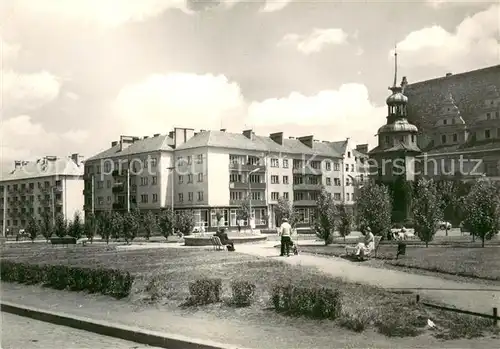 AK / Ansichtskarte Brzeg_Brieg_Schlesien Rynek z prawej fragment ratusza Brzeg_Brieg_Schlesien