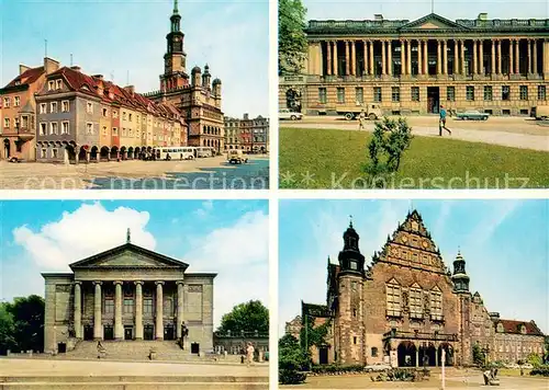 AK / Ansichtskarte Poznan_Posen Fragment Starego Rynku Opera im Stanislawa Moniuszki Biblioteka Raczynskich Uniwersytet im Adama Mickiewicza Collegium Minus Poznan Posen