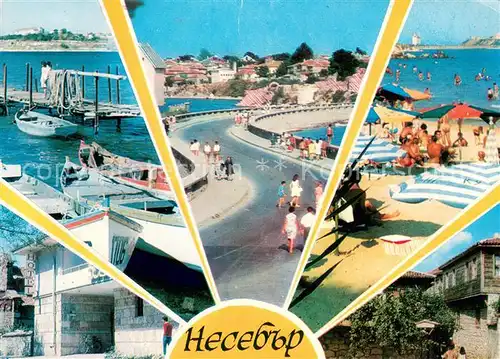 AK / Ansichtskarte Nessebre_Nessebar_Nessebyr Hafen Strand Panorama Hotel 