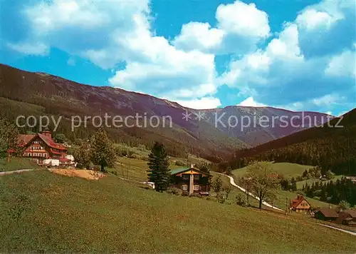 AK / Ansichtskarte Spindleruv_Mlyn_Spindlermuehle Udoli Sv Petra s pozadim Kozich hrbetu Zelezne a Lucni hory Spindleruv_Mlyn