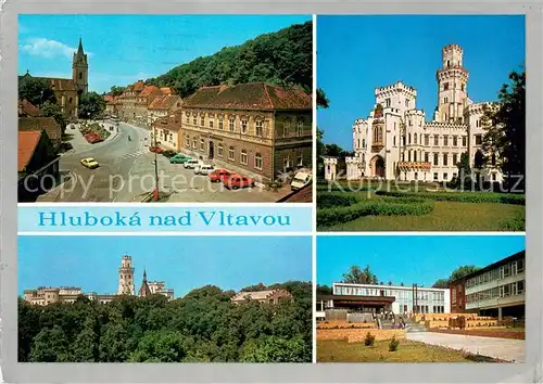 AK / Ansichtskarte Hluboka_Vltavou mesto letovisko a statni zamek na ostrohu nad Vitavou od Ceskych Budejovic Hluboka Vltavou