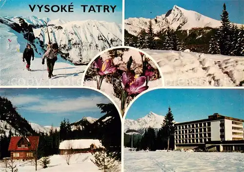 AK / Ansichtskarte Vysoke_Tatry Vystup na Krivan Hotel Krivan Safran Heuffelov Horaren Tanapu v Tichej doline Vysoke Tatry