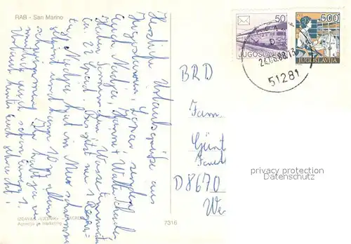AK / Ansichtskarte Rab_Croatia San Marino Rab_Croatia