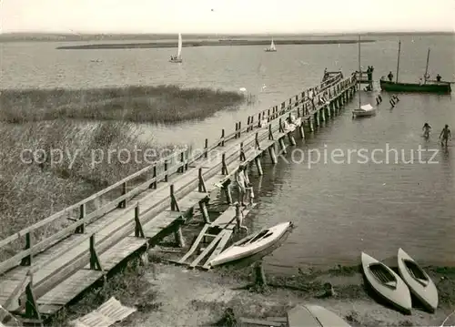 AK / Ansichtskarte Wilkasy_Poland Przystan na Jeziorze Niegocin 