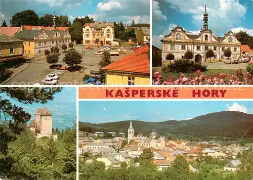 AK / Ansichtskarte Kasperske_Hory_Bergreichenstein Stred mesta s hotelem Kasperk Renesancni radnice Hrad Kasperk Celkovy pohled na Kasperske Hory Kasperske_Hory