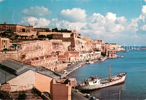 AK / Ansichtskarte Malta View of Valletta Bastions and Grand Harbour Malta
