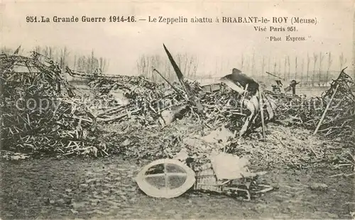 AK / Ansichtskarte Brabant le Roi Le Zeppelin abattu Grande Guerre 1914 1915 Truemmer 1. Weltkrieg Brabant le Roi