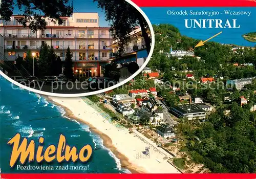 AK / Ansichtskarte Mielno Fliegeraufnahme Osrodek Sanatoryjno Wczasowy Unitral hotel Mielno