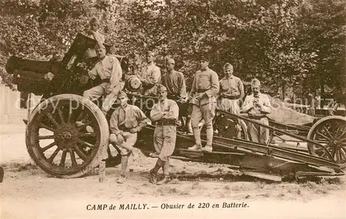 AK / Ansichtskarte Camp_de_Mailly Obusier de 220 en batterie Camp_de_Mailly