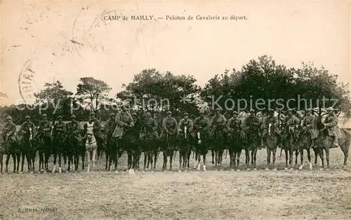 AK / Ansichtskarte Camp_de_Mailly Peloton de Cavalerie au depart Camp_de_Mailly